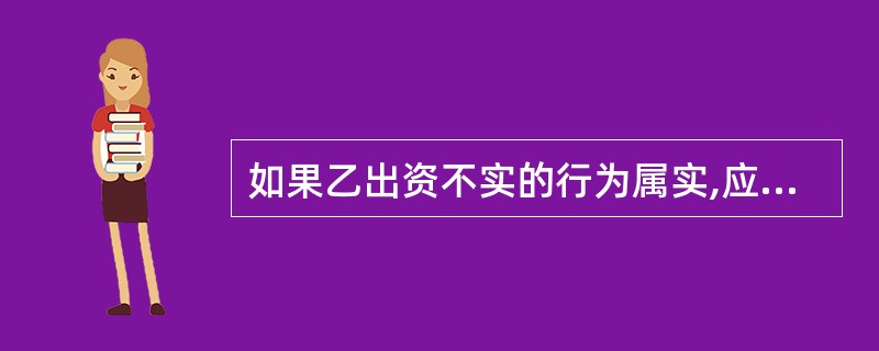 如果乙出资不实的行为属实,应当如何处理? 查看材料