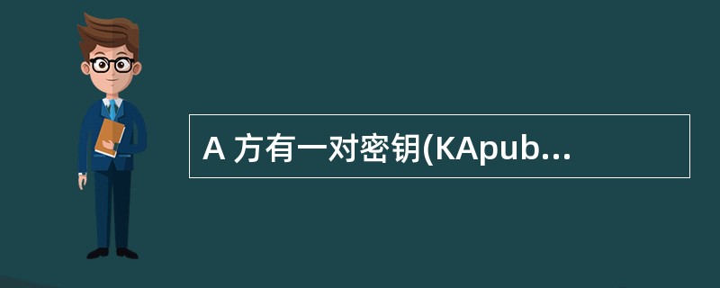 A 方有一对密钥(KApub,KApri),B 方有一对密匙(KBpub,KBp