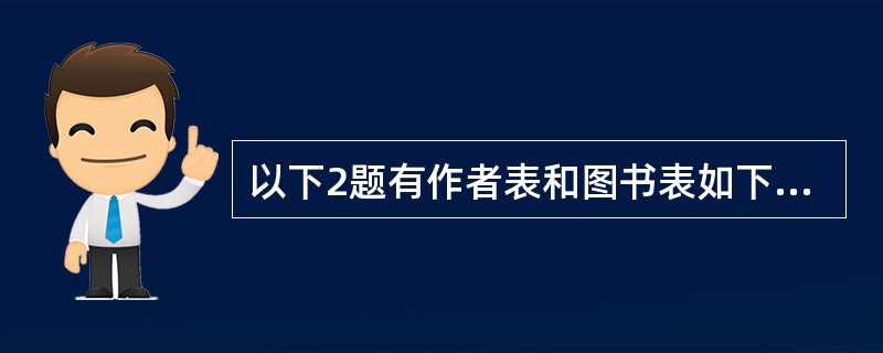 以下2题有作者表和图书表如下: 作者 作者编号 作者姓名 所在城市 1001 王