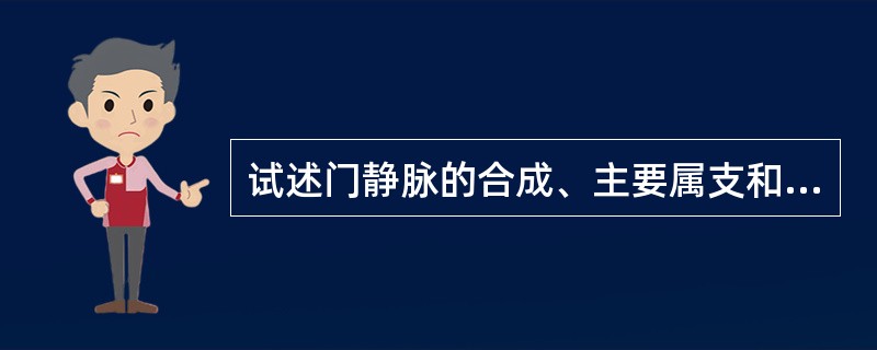 试述门静脉的合成、主要属支和收集范围。