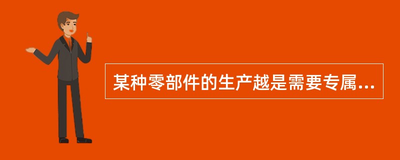 某种零部件的生产越是需要专属的专业化投资,那么寻找外部供应商越容易,公司越倾向于