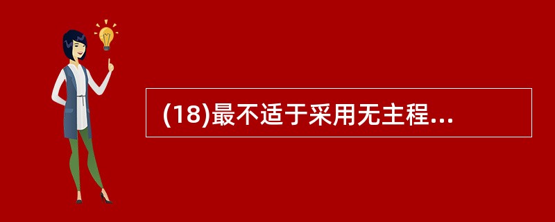  (18)最不适于采用无主程序员组的开发人员组织形式。(18)