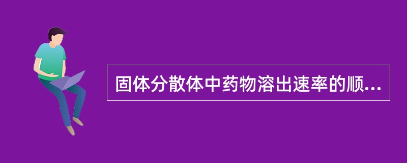 固体分散体中药物溶出速率的顺序是( )A、分子态>无定形>微晶态B、无定形>微晶