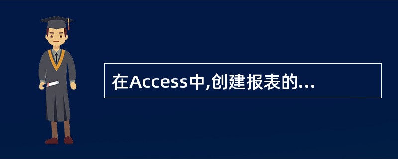 在Access中,创建报表的三种方式______、使用向导功能和使用“设计”视图