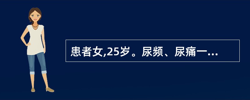 患者女,25岁。尿频、尿痛一年余,抗生素治疗无好转。既往有米汤尿和终末血尿史。首