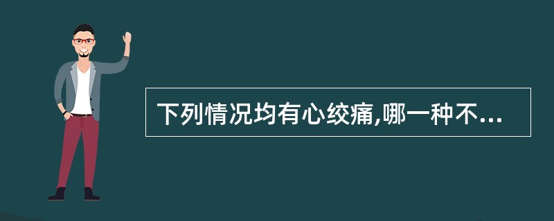 下列情况均有心绞痛,哪一种不宜应用硝酸甘油