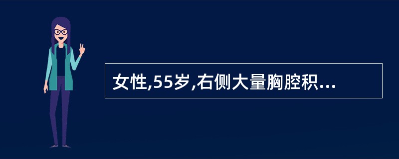 女性,55岁,右侧大量胸腔积液,诊断为结核性胸膜炎,胸腔穿刺抽液每次不宜过多过快