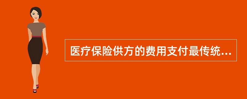 医疗保险供方的费用支付最传统,也是运用最广泛的一种支付方式是( )。A、按人头付