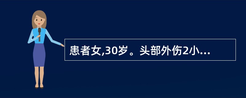 患者女,30岁。头部外伤2小时。CT检查发现右额颞硬膜下血肿,左颞骨骨折。行开颅