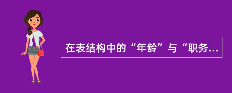 在表结构中的“年龄”与“职务”两个字段之间增添一个新的字段:字段名称为“党员否”