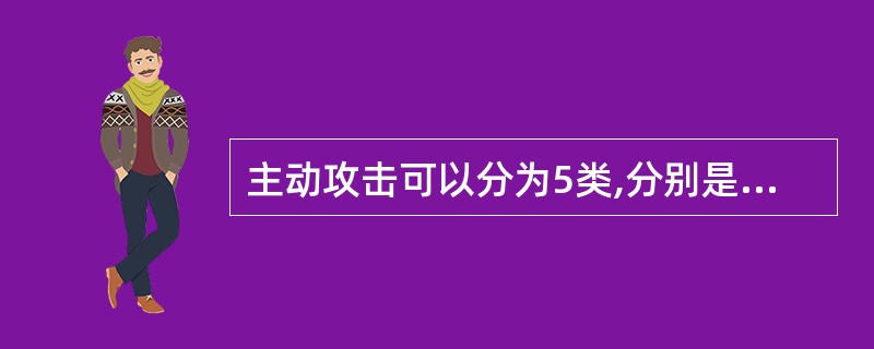 主动攻击可以分为5类,分别是______、重放、消息篡改、拒绝服务和分布式拒绝服