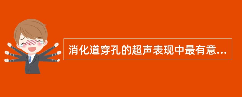 消化道穿孔的超声表现中最有意义的是( )