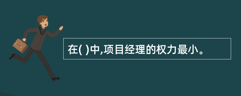 在( )中,项目经理的权力最小。