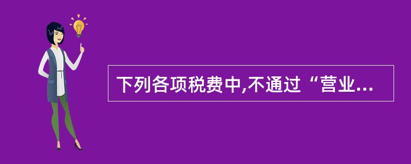 下列各项税费中,不通过“营业税金及附加”科目核算的有( )。