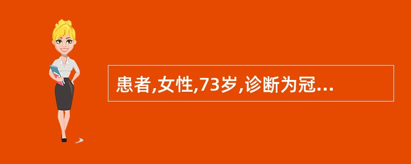 患者,女性,73岁,诊断为冠心病心力衰竭心功能III级,使用硝酸甘油扩张血管,是