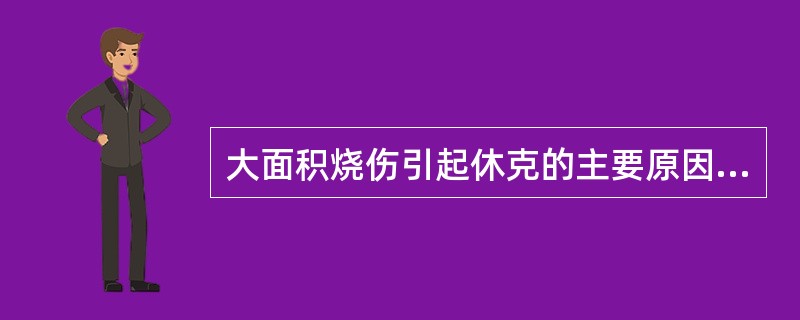 大面积烧伤引起休克的主要原因()A、强烈疼痛刺激B、细菌感染中毒C、烧伤毒素入血