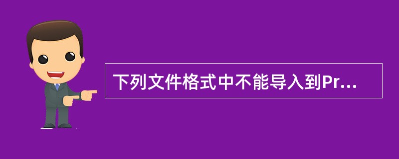 下列文件格式中不能导入到PremierePro的是()。