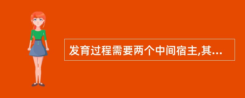 发育过程需要两个中间宿主,其第一中间宿主是纹绍螺的寄生虫是