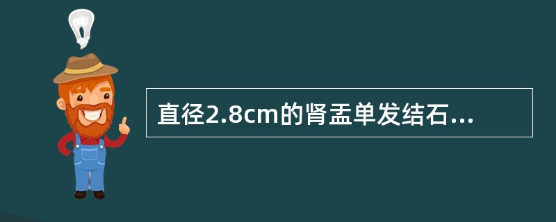 直径2.8cm的肾盂单发结石,首选的治疗方法是A、肾盂切开取石B、体外冲击波碎石