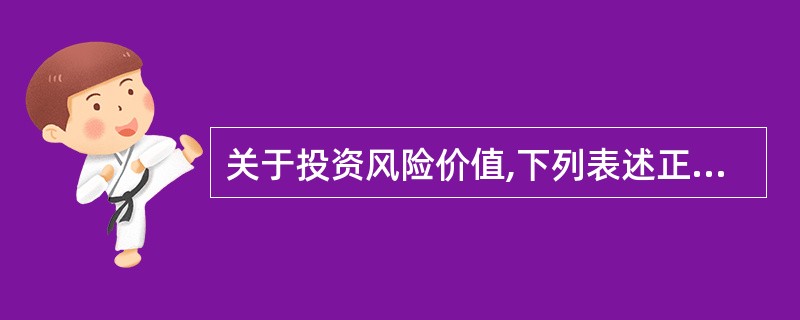 关于投资风险价值,下列表述正确的有( )