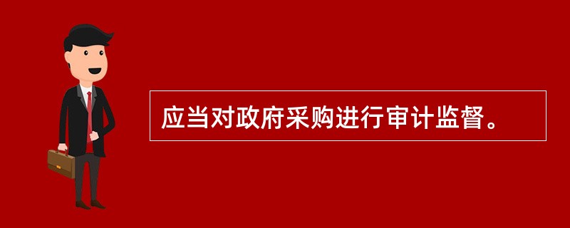 应当对政府采购进行审计监督。