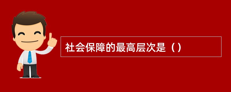 社会保障的最高层次是（）