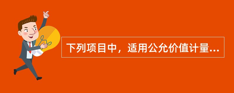 下列项目中，适用公允价值计量准则确定其公允价值的有（）。