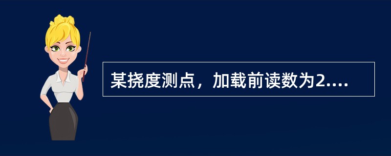 某挠度测点，加载前读数为2.35mm，加载后读数为8.25mm，卸载后读数为3.