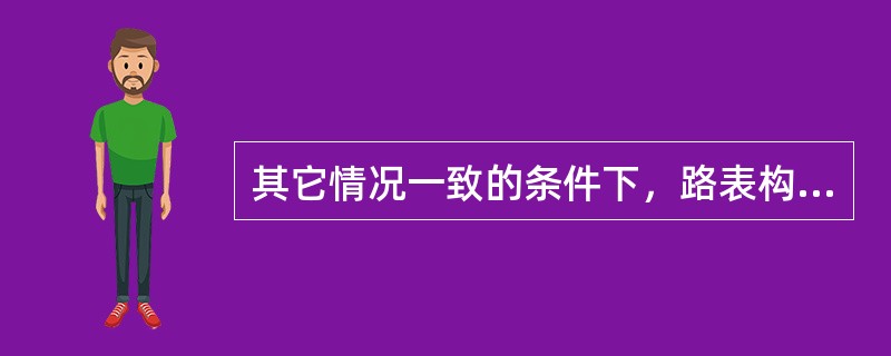 其它情况一致的条件下，路表构造深度越大，路面的抗滑能力（）。