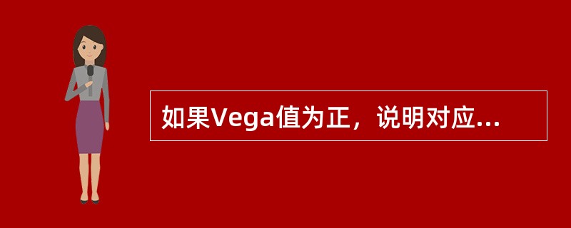 如果Vega值为正，说明对应期权价格变化与标的股票价格波动率变动的关系是（）。