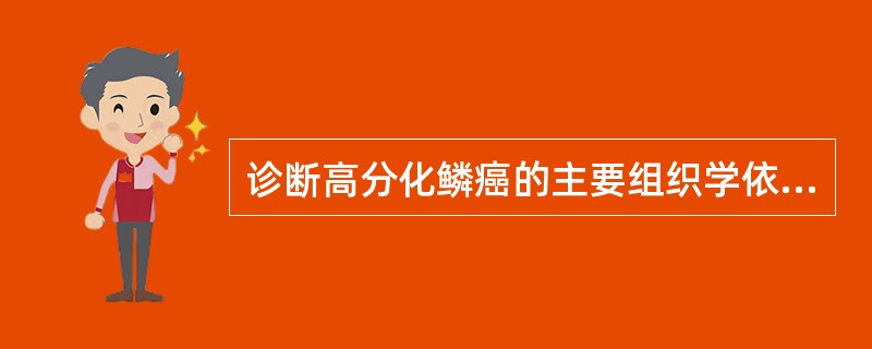 诊断高分化鳞癌的主要组织学依据是（）。