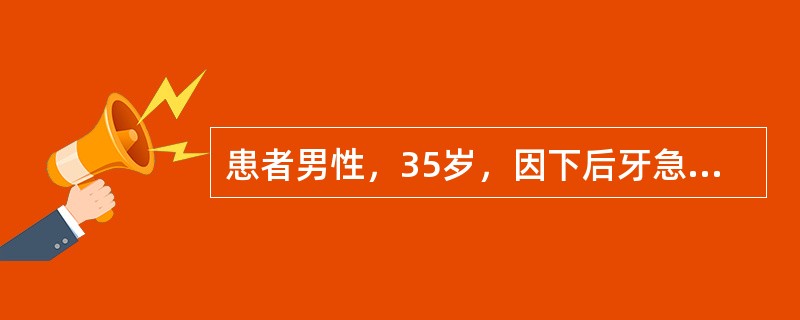 患者男性，35岁，因下后牙急性根尖周炎行根管治疗，首诊开放处理后症状缓解，复诊时