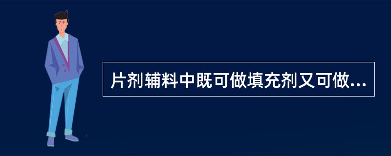 片剂辅料中既可做填充剂又可做粘合剂与崩解剂的物质是