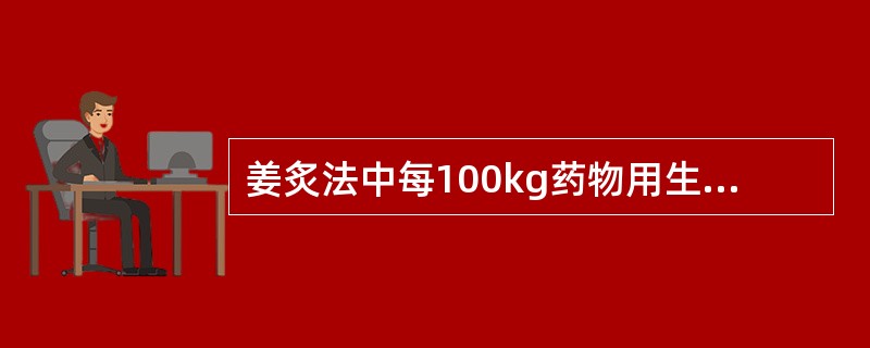 姜炙法中每100kg药物用生姜的量为