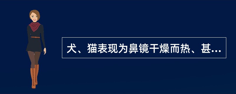 犬、猫表现为鼻镜干燥而热、甚至龟裂，常见于下列哪种情况（）