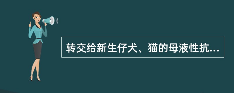 转交给新生仔犬、猫的母液性抗体可通过（）途径