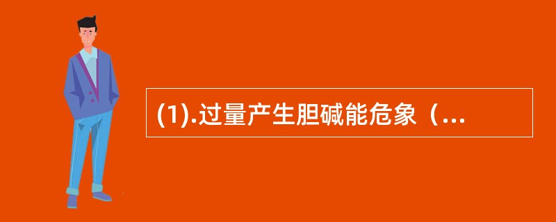 (1).过量产生胆碱能危象（）(2).缩瞳、降眼压、调节痉挛（） (3).扩瞳、