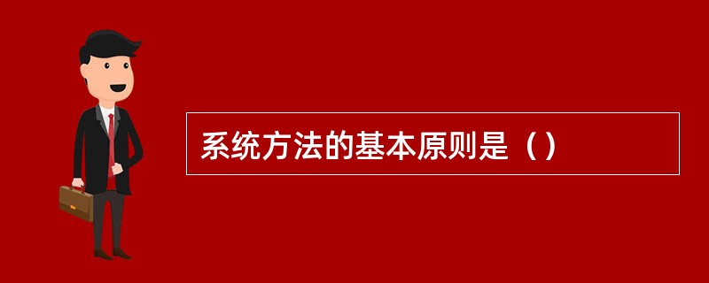 系统方法的基本原则是（）