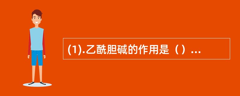 (1).乙酰胆碱的作用是（）(2).毛果芸香碱的作用是（）(3).肾上腺素的作用