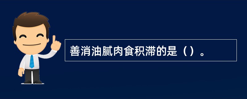 善消油腻肉食积滞的是（）。