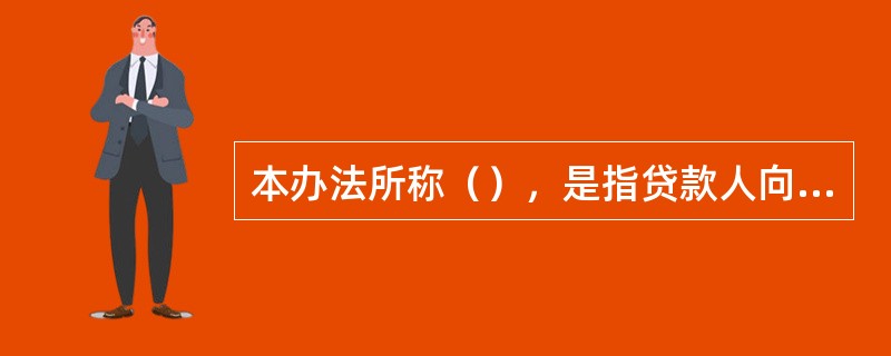 本办法所称（），是指贷款人向企（事）业法人或国家规定可以作为借款人的其他组织发放