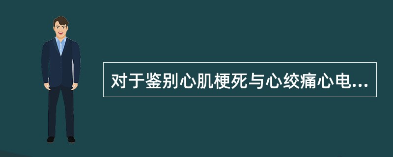 对于鉴别心肌梗死与心绞痛心电图最有意义的是A、病理性Q波B、冠状T波C、T波高耸