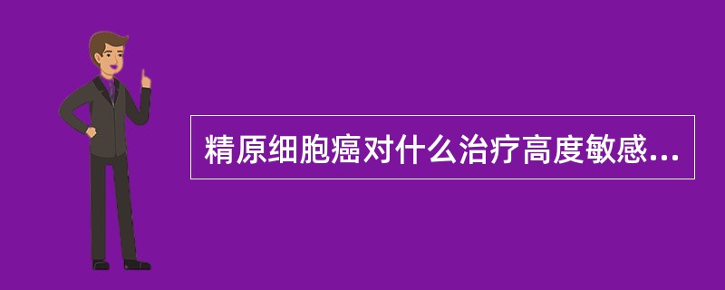 精原细胞癌对什么治疗高度敏感A、化疗B、放疗£«化疗C、放疗D、手术治疗E、药物