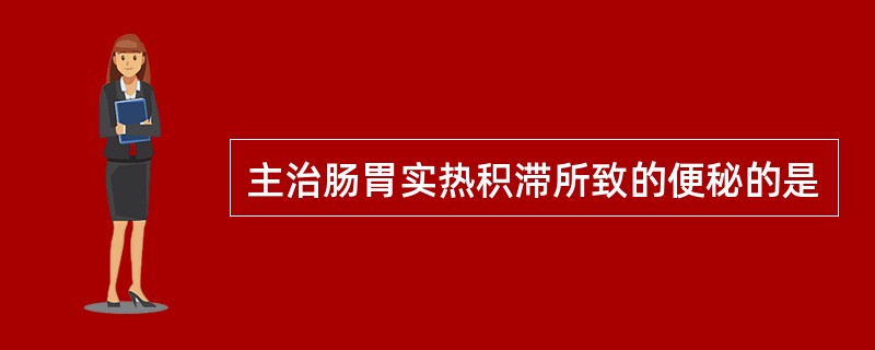 主治肠胃实热积滞所致的便秘的是