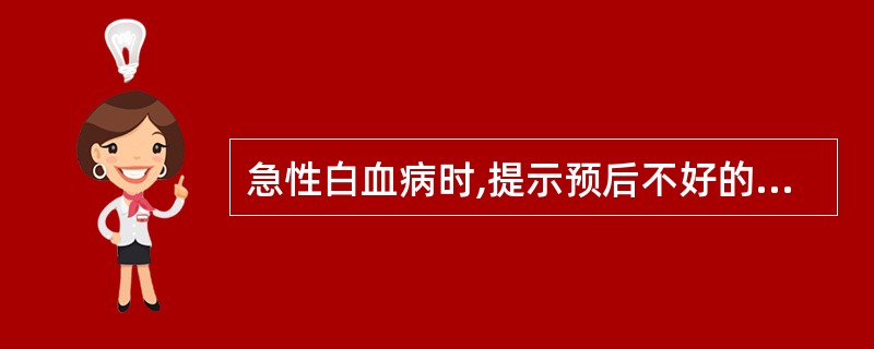 急性白血病时,提示预后不好的细胞遗传学改变是A、inv(16)B、t(15;17