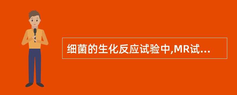 细菌的生化反应试验中,MR试验是指A、靛基质试验B、甲基红试验C、硝酸盐还原试验