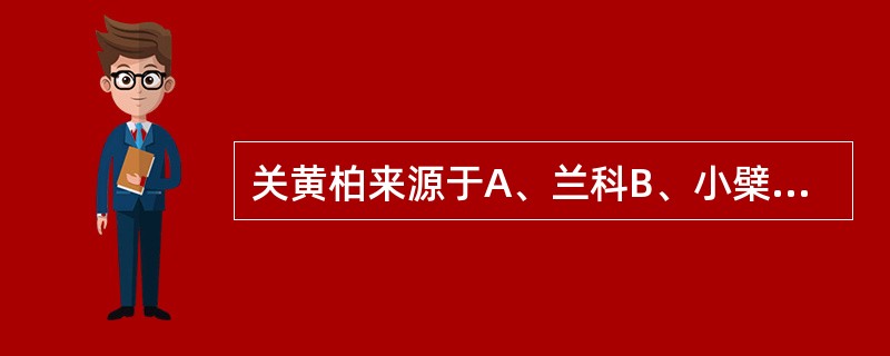 关黄柏来源于A、兰科B、小檗科C、百部科D、芸香科E、姜科