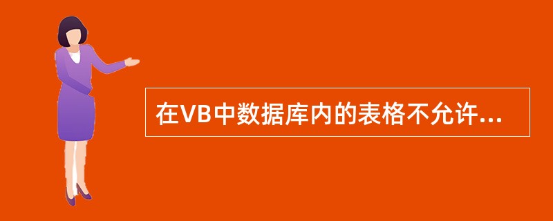 在VB中数据库内的表格不允许直接访问,而只能通过记录集对象(RecordSet)