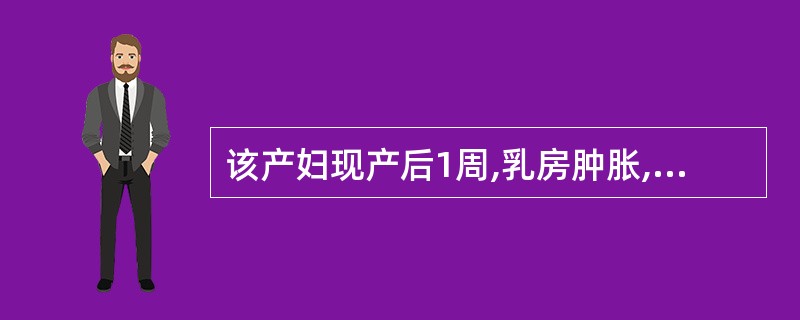 该产妇现产后1周,乳房肿胀,下列原因中不正确的是