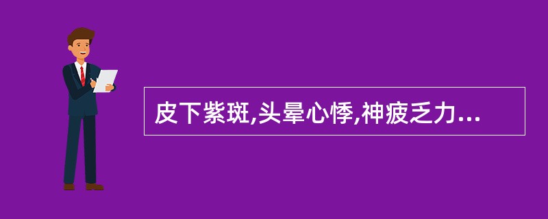 皮下紫斑,头晕心悸,神疲乏力,纳少,舌淡苔白,脉细,宜诊断为